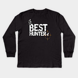 Best Hunter Off Shoulder Kids Long Sleeve T-Shirt